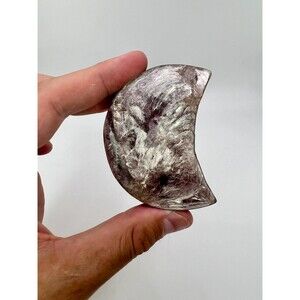Lepidolite Mica Moon - Gemmy Rare Lepidolite Crystal - Shiny Rough Lepidolite